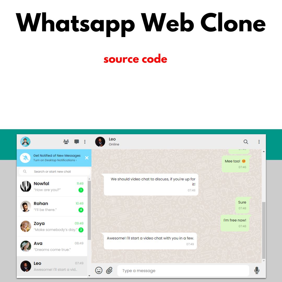 Create a WhatsApp  Interface Clone using HTML and CSS